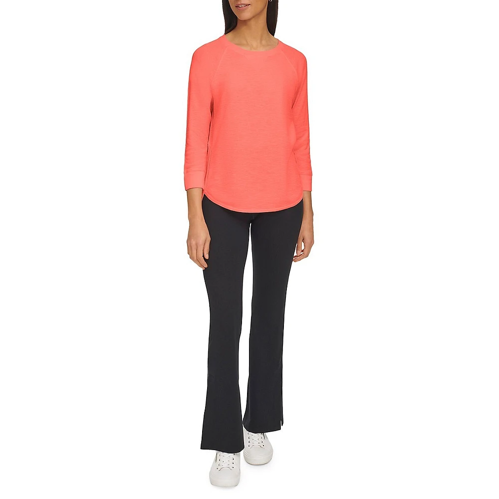 Mini Waffle Three-Quarter-Sleeve T-Shirt