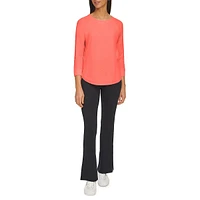 Mini Waffle Three-Quarter-Sleeve T-Shirt
