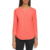 Mini Waffle Three-Quarter-Sleeve T-Shirt