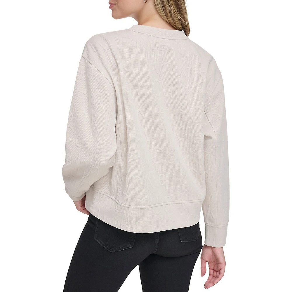 Boxy Crop Monogram Jacquard Sweatshirt