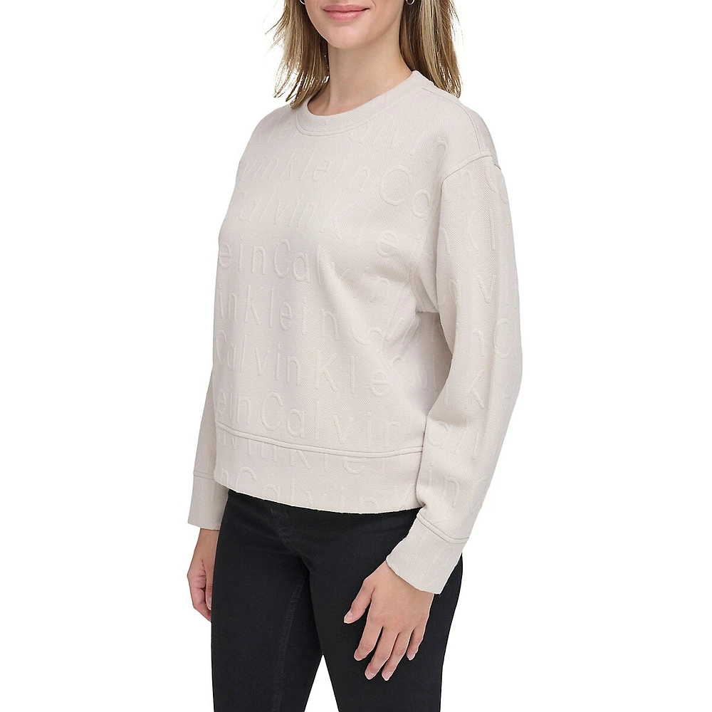 Boxy Crop Monogram Jacquard Sweatshirt