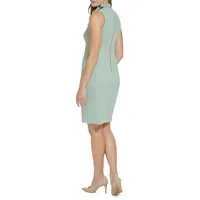 Sleeveless Tie-Neck Sheath Dress