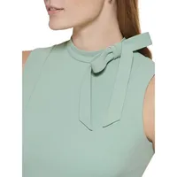 Sleeveless Tie-Neck Sheath Dress