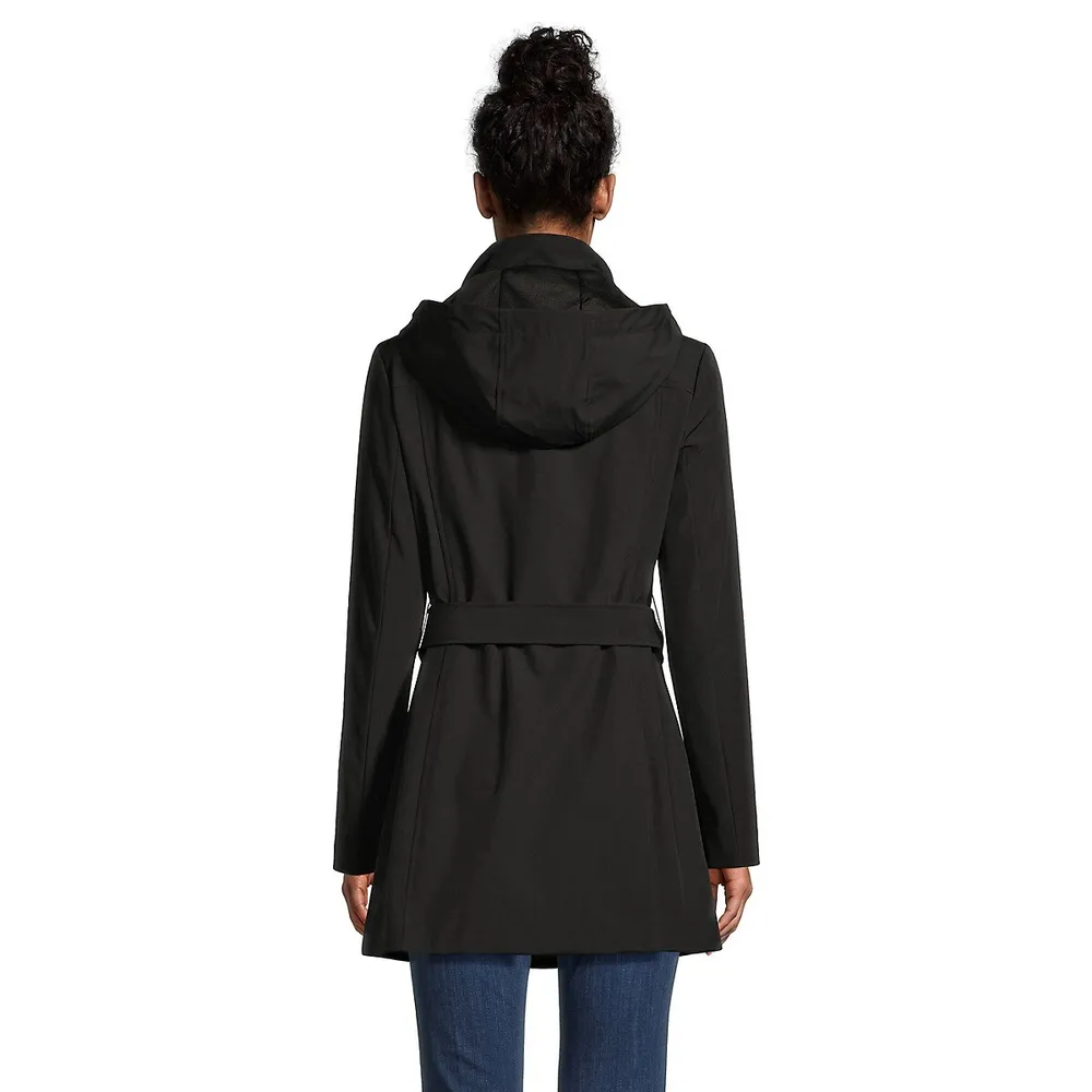 Asymmetric-Zip Rain Coat