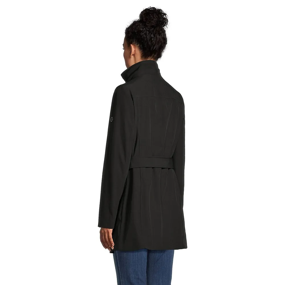 Asymmetric-Zip Rain Coat