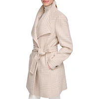 Woollen Stand-Collar Belted Coat