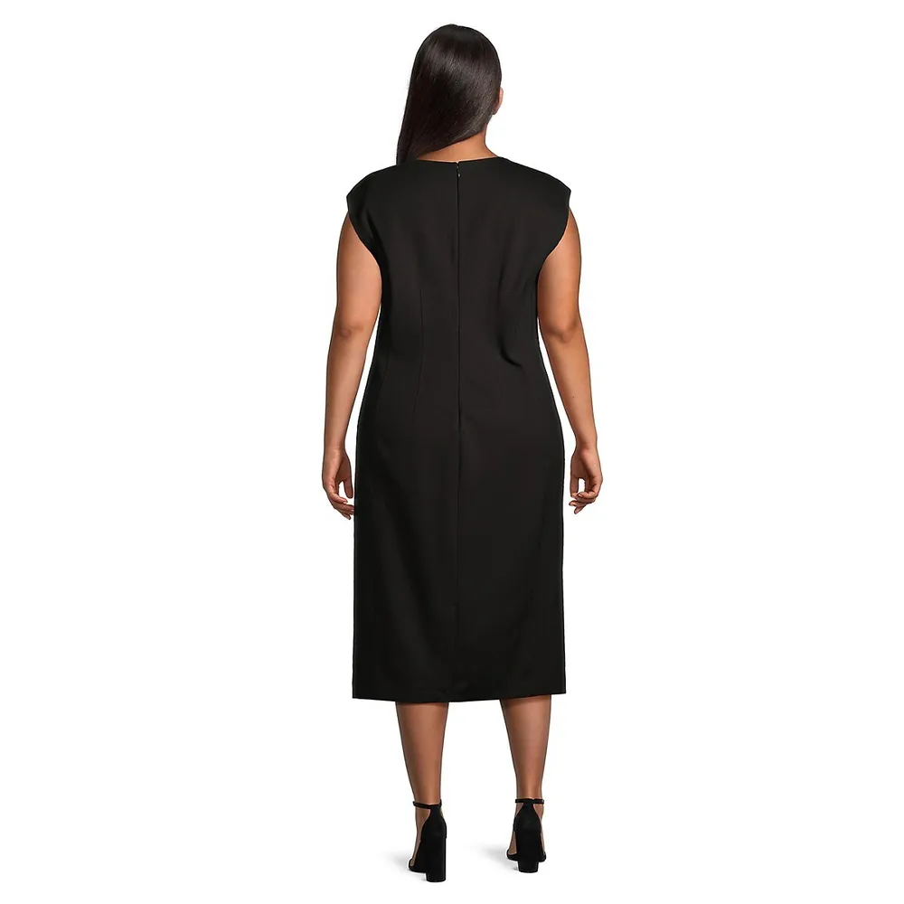 Plus Mixed Media Sheath Dress