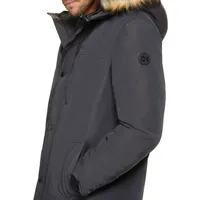 Arctic Faille Faux Fur-Trimmed Hood Parka
