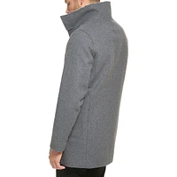 Urban Walking Coat with Faux Fur-Lined Collar