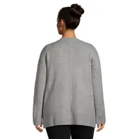 Plus Cable Knit-Sleeve Sweater