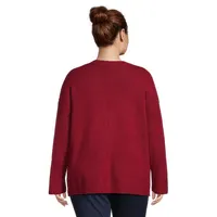 Plus Cable Knit-Sleeve Sweater