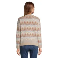 Fair Isle Eyelash-Knit Sweater