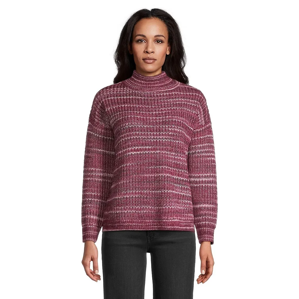 Striated Mockneck Sweater