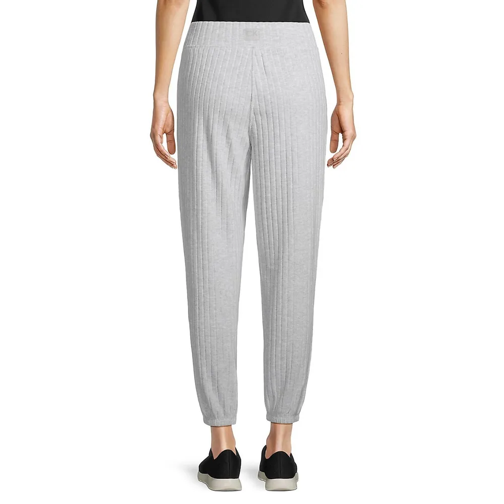 High-Waist Brushed Rib Jogger Pants