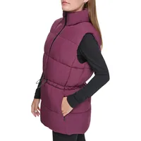 Oversized Quilted High-Low Puffer Vest