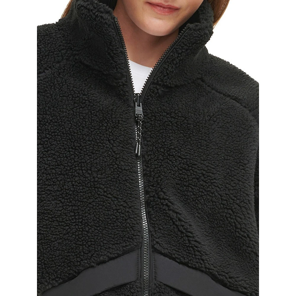 Reversible Nylon-to-Faux Shearling Jacket