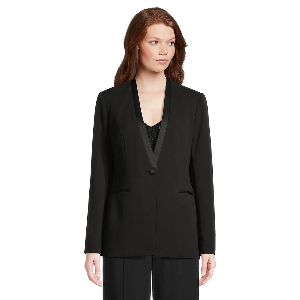 Collarless Tuxedo Jacket