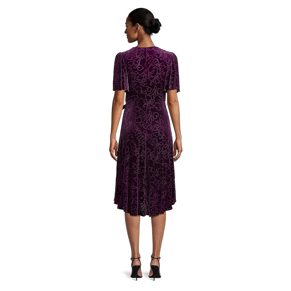 Wrap-Front Jacquard Dress