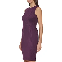 Sueded Scuba Crepe Sheath Dress