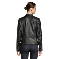 Faux Leather Moto Jacket