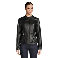 Faux Leather Moto Jacket