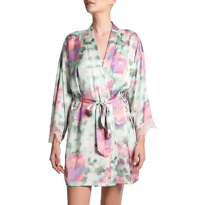 A Moment Time Short Wrap Robe