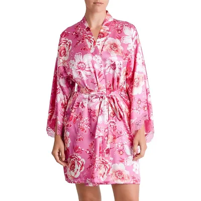 Be My Valentine Floral Wrap Robe