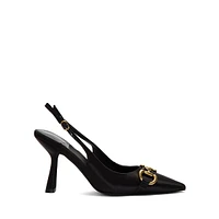 Estella Bit-Detail Satin Slingback Pumps