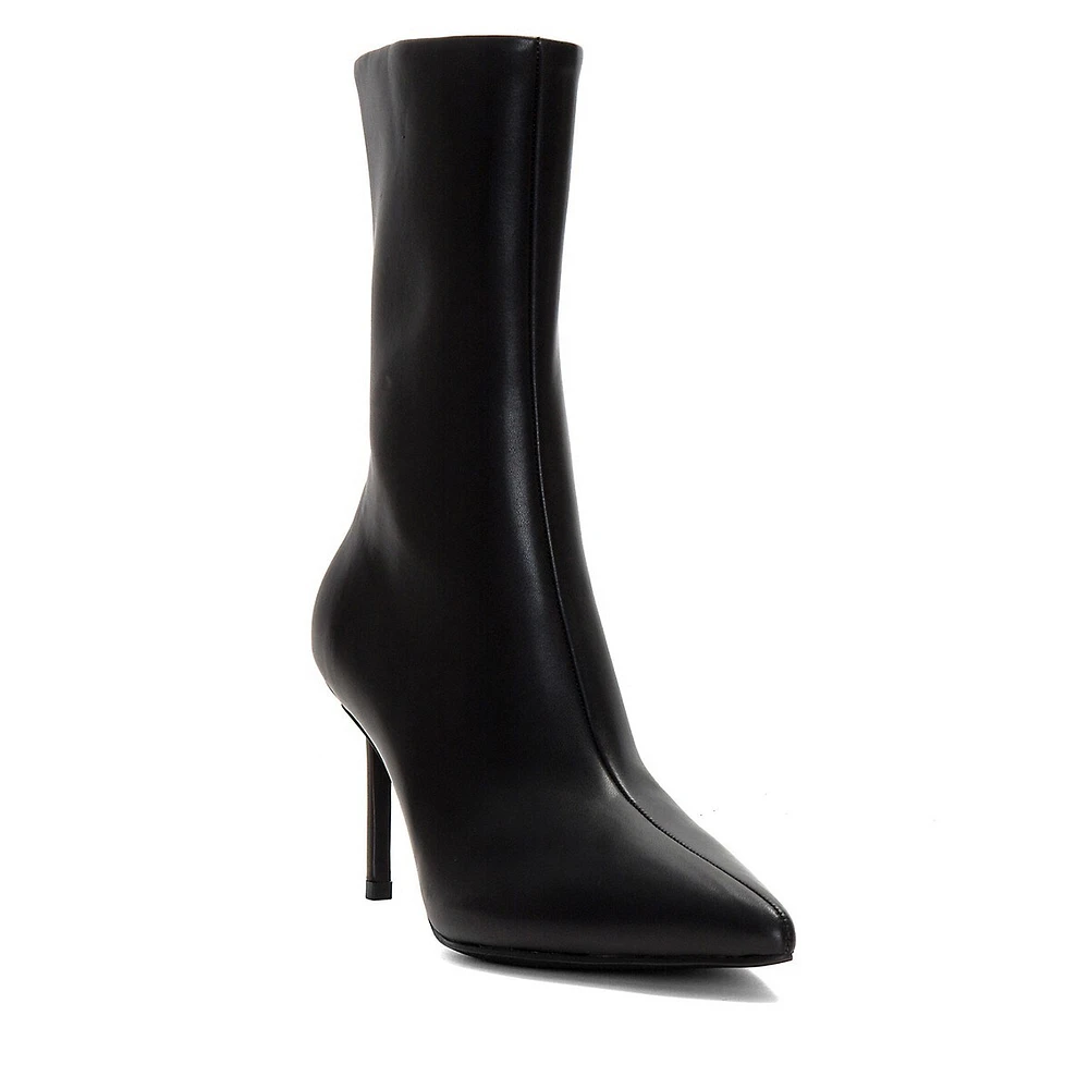 Everynight Stretch-Leather Stiletto Ankle Boots