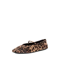 Dancerina Cheetah-Print Leather Mary-Jane Ballet Flats