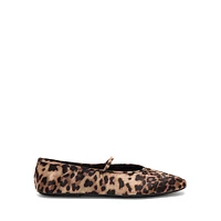 Dancerina Cheetah-Print Leather Mary-Jane Ballet Flats