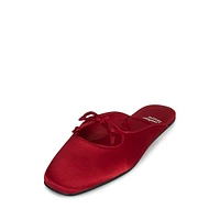 Mules plates en satin Elaine