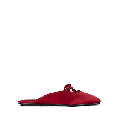 Mules plates en satin Elaine