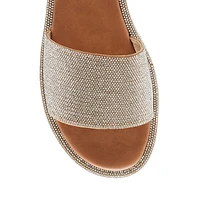 Adina1 Embellished Flat Slide Sandals