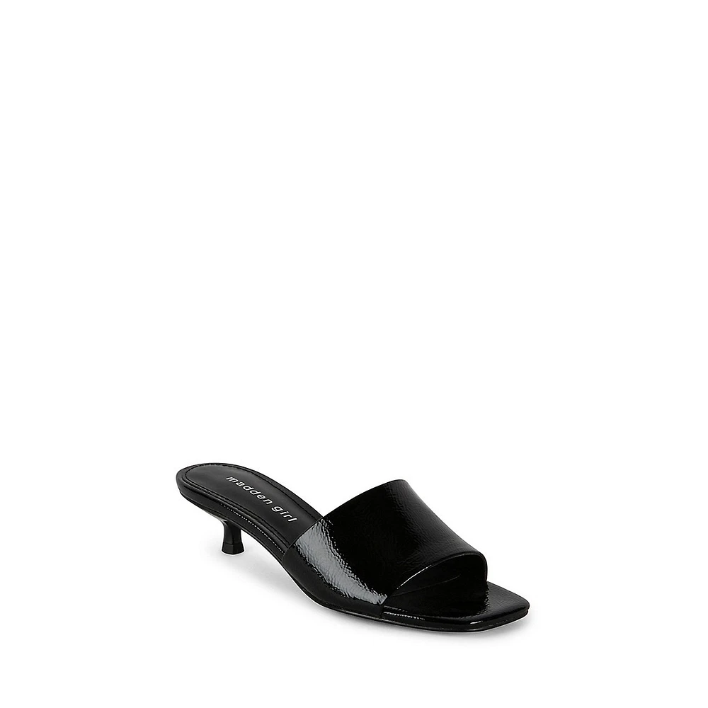Mina1 Kitten-Heel Mule Sandals
