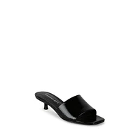 Mina1 Kitten-Heel Mule Sandals