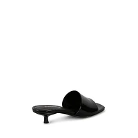 Mina1 Kitten-Heel Mule Sandals