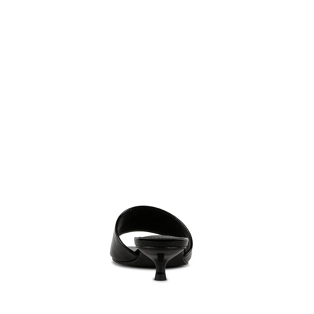 Mina1 Kitten-Heel Mule Sandals
