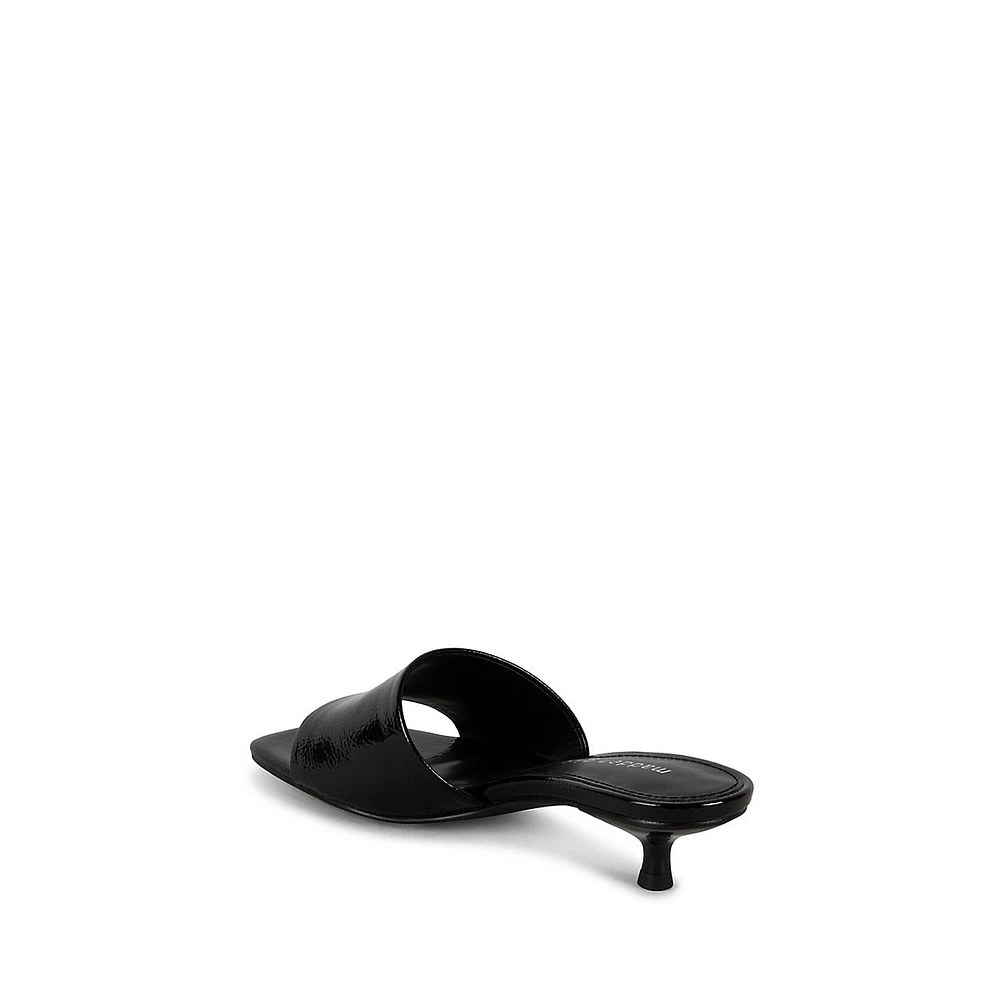 Mina1 Kitten-Heel Mule Sandals