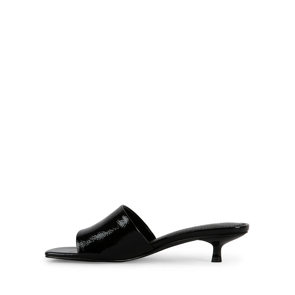 Mina1 Kitten-Heel Mule Sandals