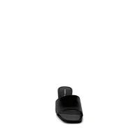 Mina1 Kitten-Heel Mule Sandals