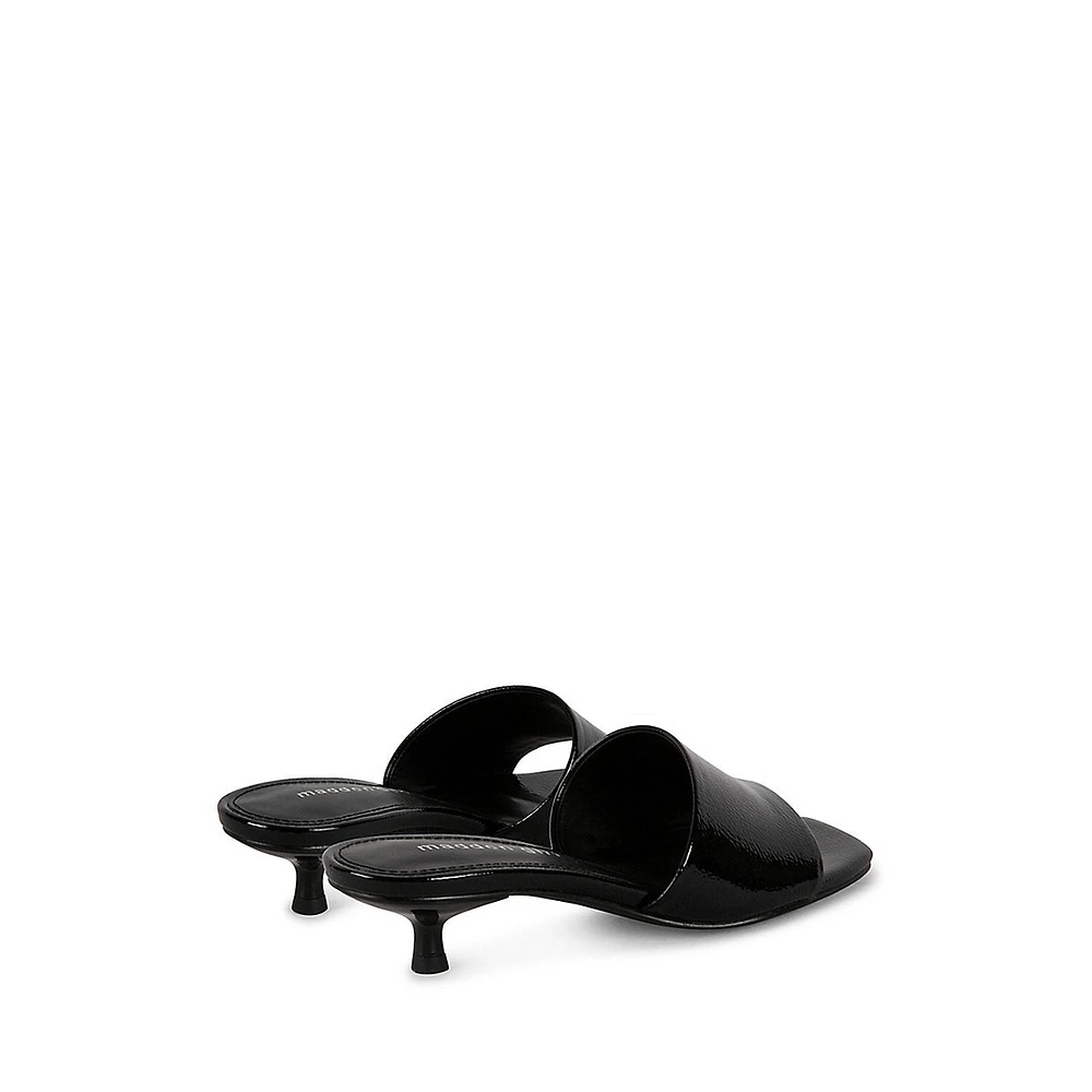Mina1 Kitten-Heel Mule Sandals