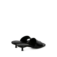 Mina1 Kitten-Heel Mule Sandals
