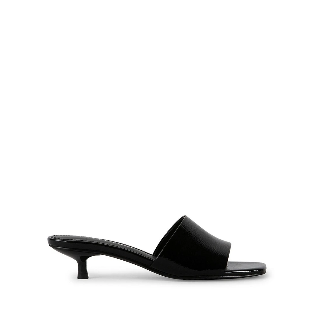 Mina1 Kitten-Heel Mule Sandals