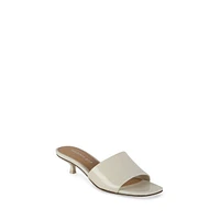 Mina1 Kitten-Heel Mule Sandals