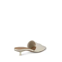 Mina1 Kitten-Heel Mule Sandals