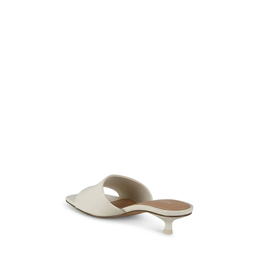 Mina1 Kitten-Heel Mule Sandals