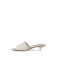 Mina1 Kitten-Heel Mule Sandals