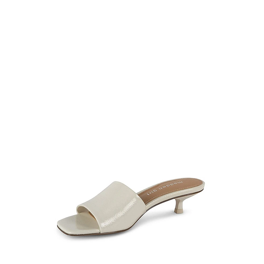 Mina1 Kitten-Heel Mule Sandals
