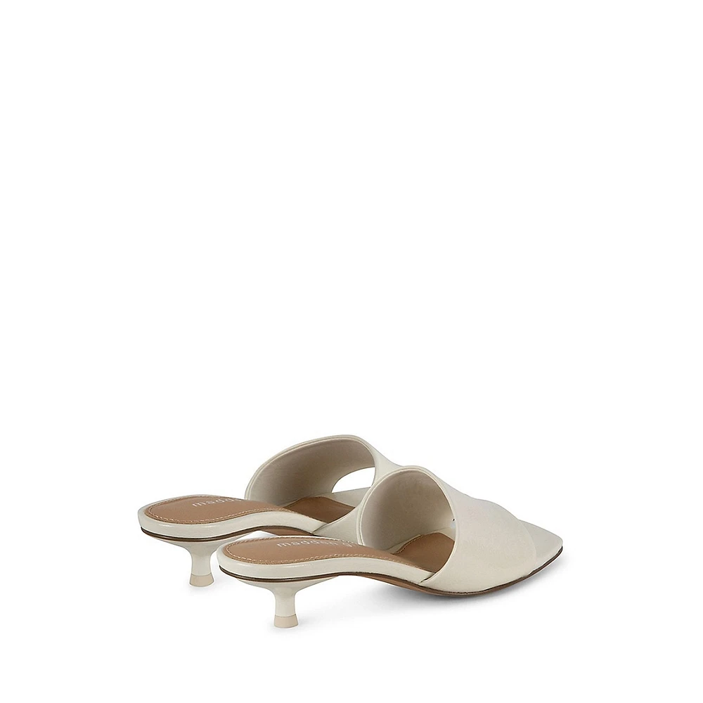 Mina1 Kitten-Heel Mule Sandals